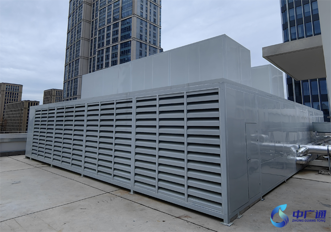 中央空調(diào)風(fēng)冷熱泵機(jī)組噪聲治理后效果照片